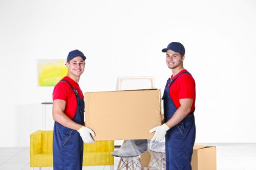 Prepared boxes and furniture ready for man and van removals in North End