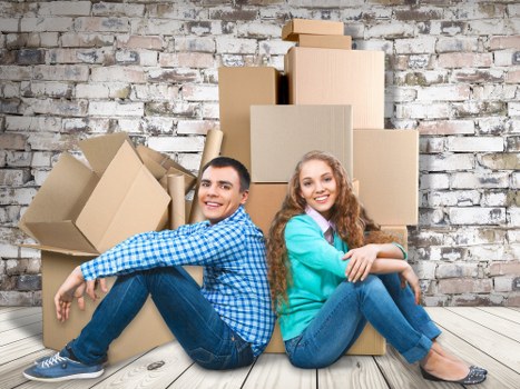 Loading furniture and boxes into a removal van for a North End move