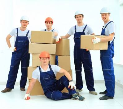 House movers working on a residential move in North End