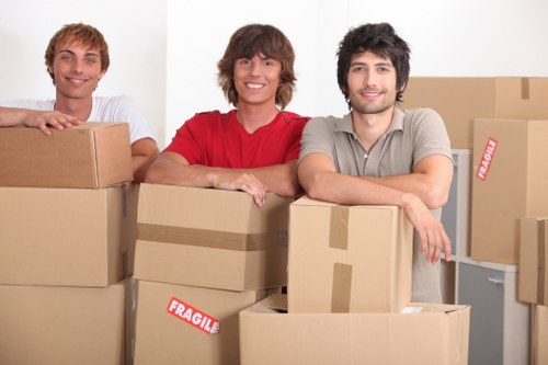 Packed boxes and furniture ready for local house removals
