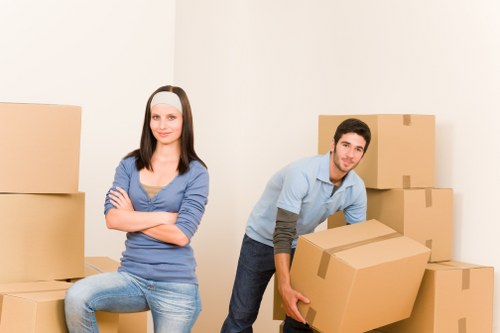Business team preparing for office relocation in North End