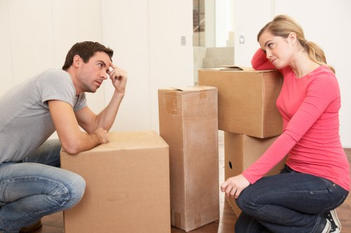 Professional movers handling a local North End residential move